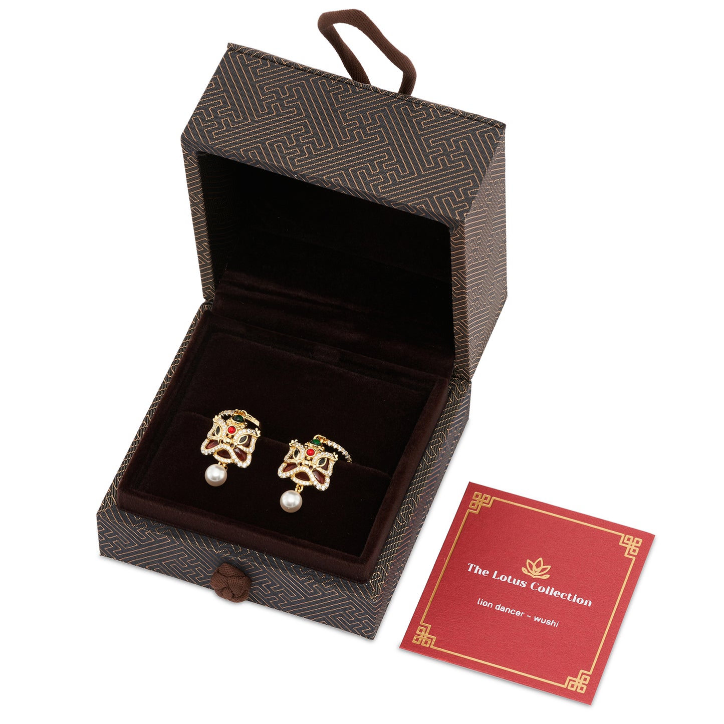 Palmero - The Lotus Collection - Lion Dancer "WuShi" Earrings