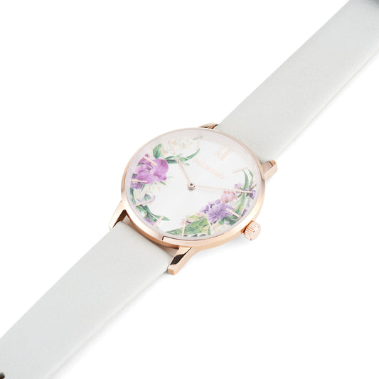 Palmero Viorel Watch – Rose Gold and White Strap