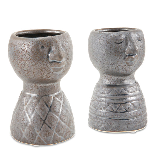 Palmero Gemini Ceramic Figures, Stoneware, Set of 2