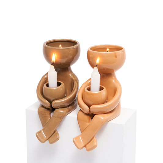 Palmero Amica Ceramic Candle Holders Set