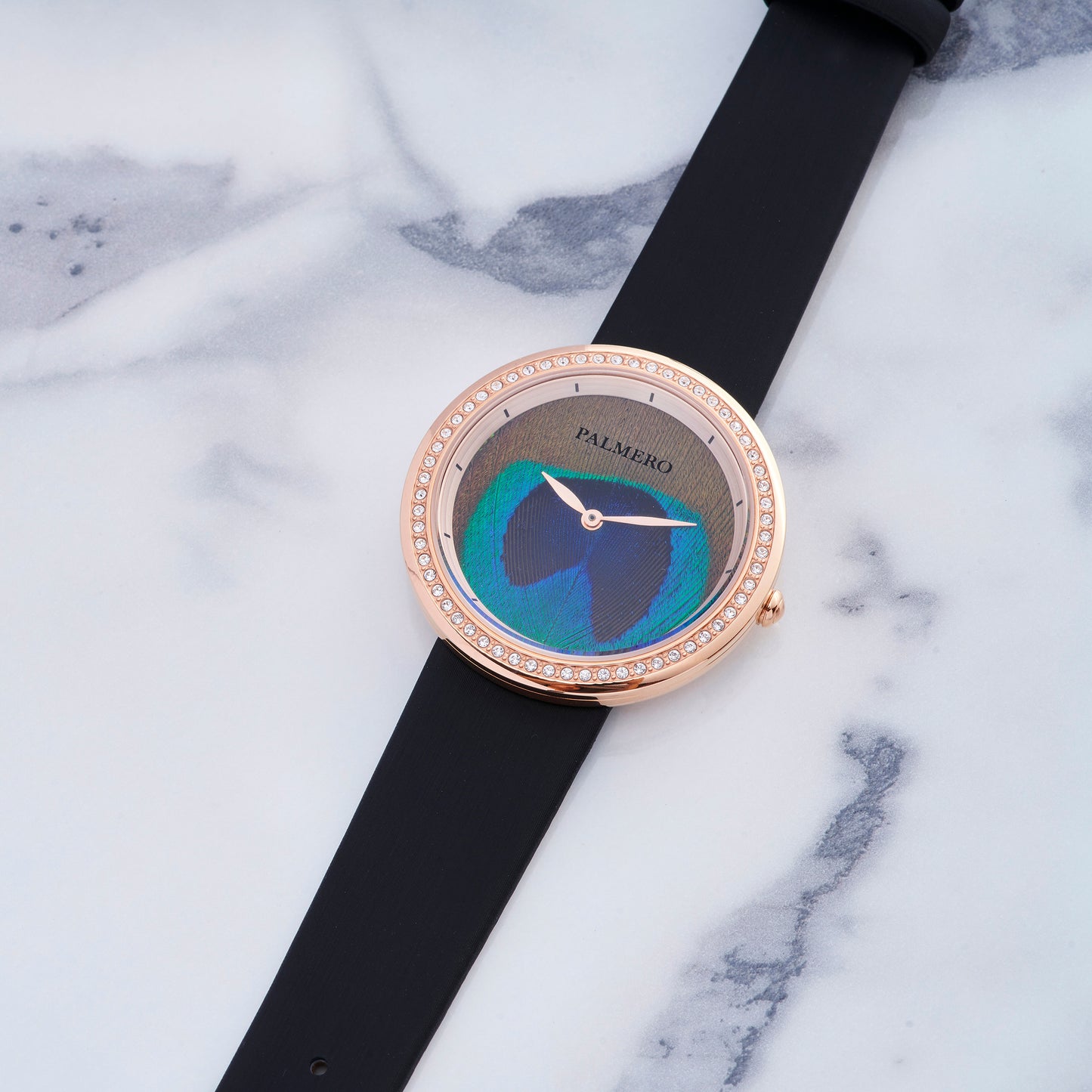 Palmero Ocelli Watch - Rose Gold and Black Strap