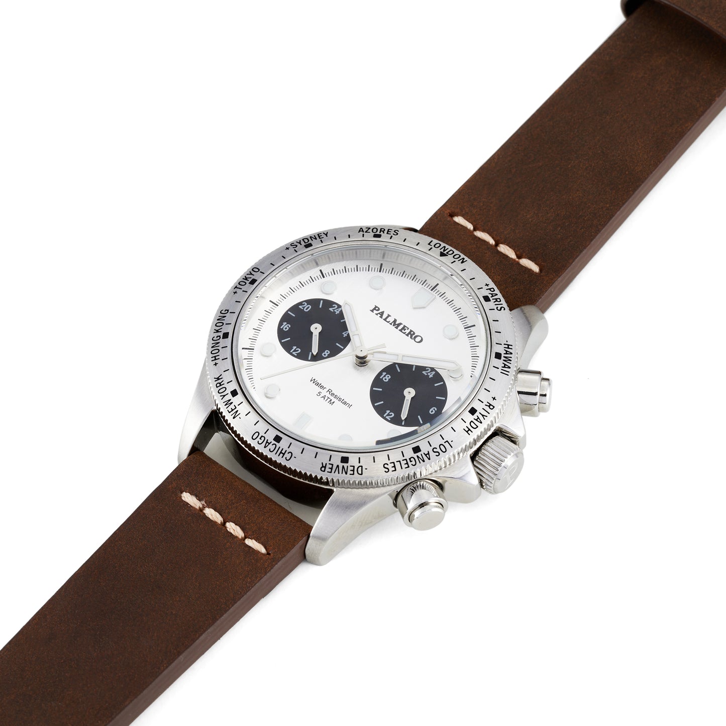 Palmero Voyager Dual Time Chronograph - Silver