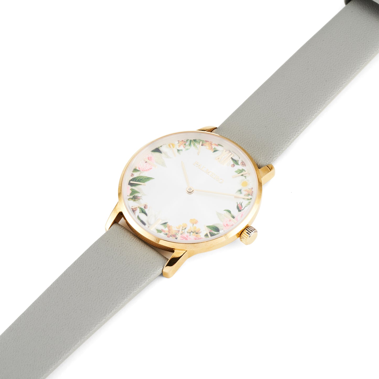 Palmero De Fleurs Watch – Gold and Grey Strap