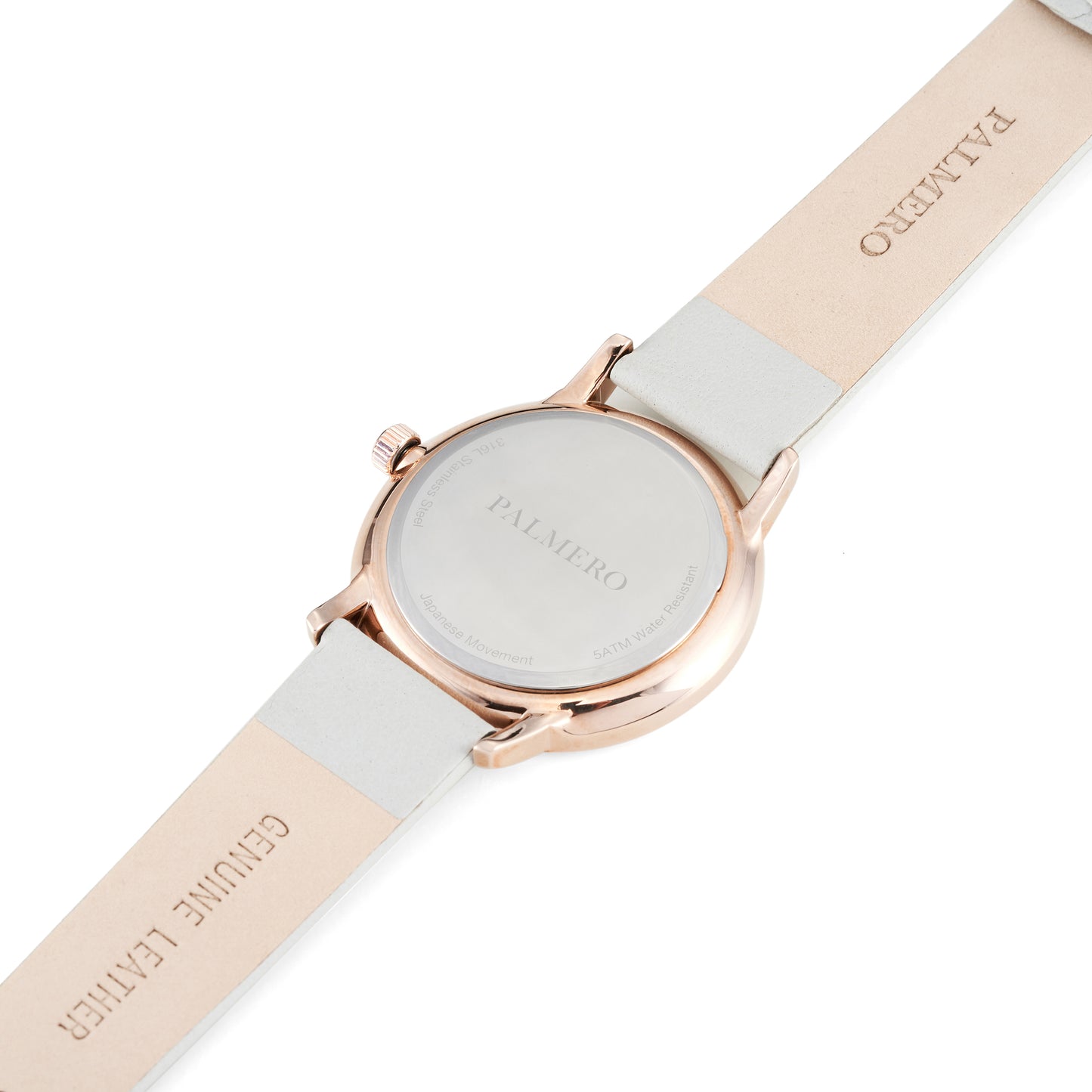 Palmero Viorel Watch – Rose Gold and White Strap