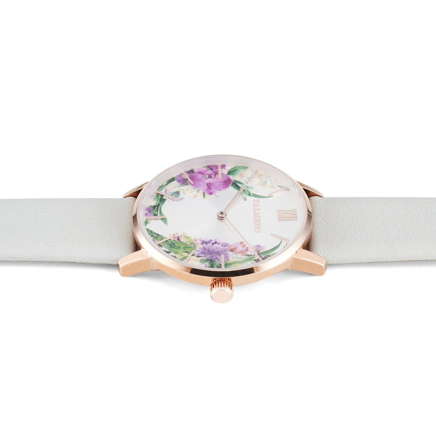 Palmero Viorel Watch – Rose Gold and White Strap