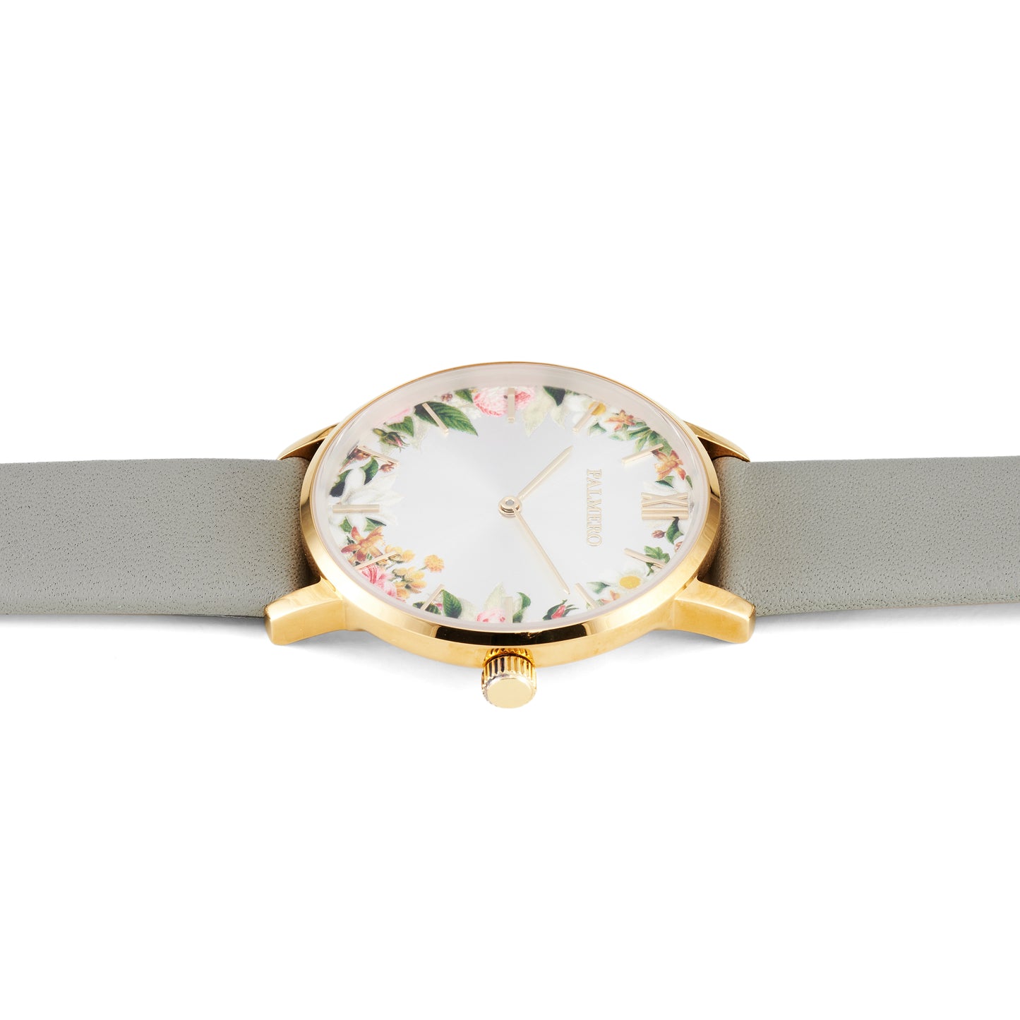 Palmero De Fleurs Watch – Gold and Grey Strap