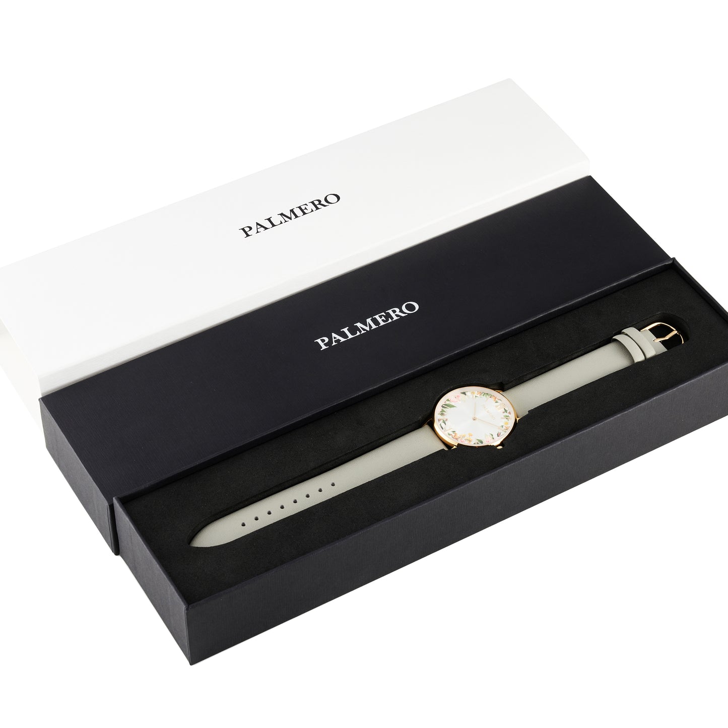 Palmero De Fleurs Watch – Gold and Grey Strap