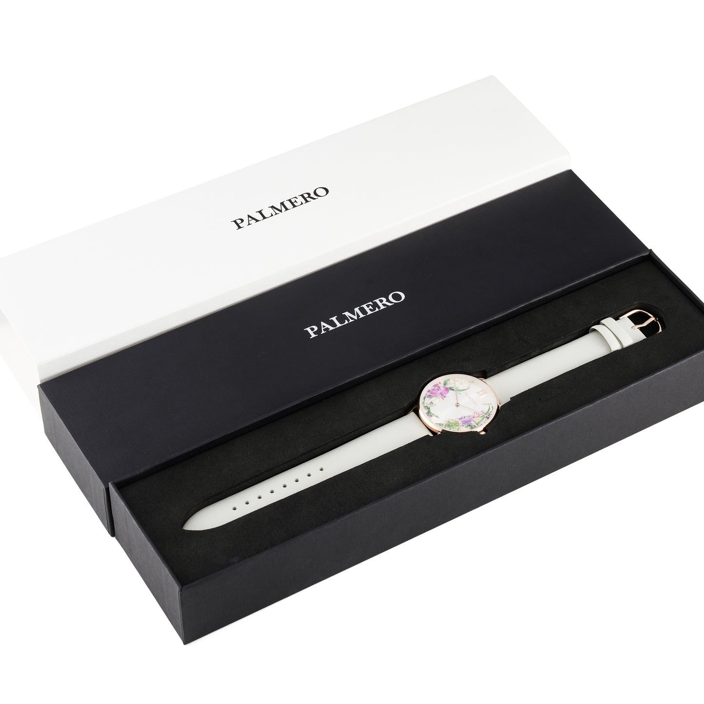 Palmero Viorel Watch – Rose Gold and White Strap