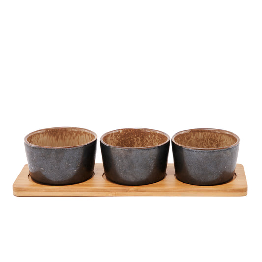 Palmero Mitra Ceramic Serving Dishes, Stoneware, Set of 3