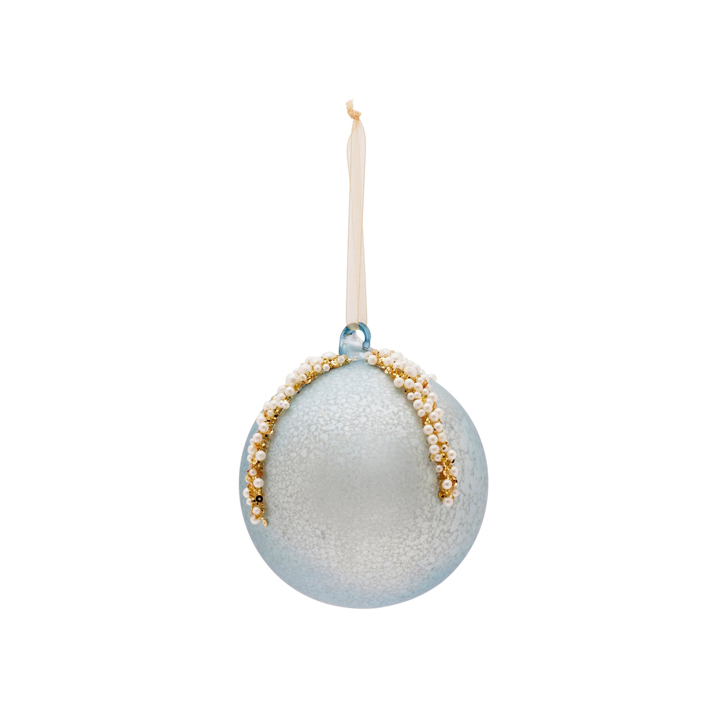 Pearls & Shimmer Ornaments, Set of 2 by Palmero Natale