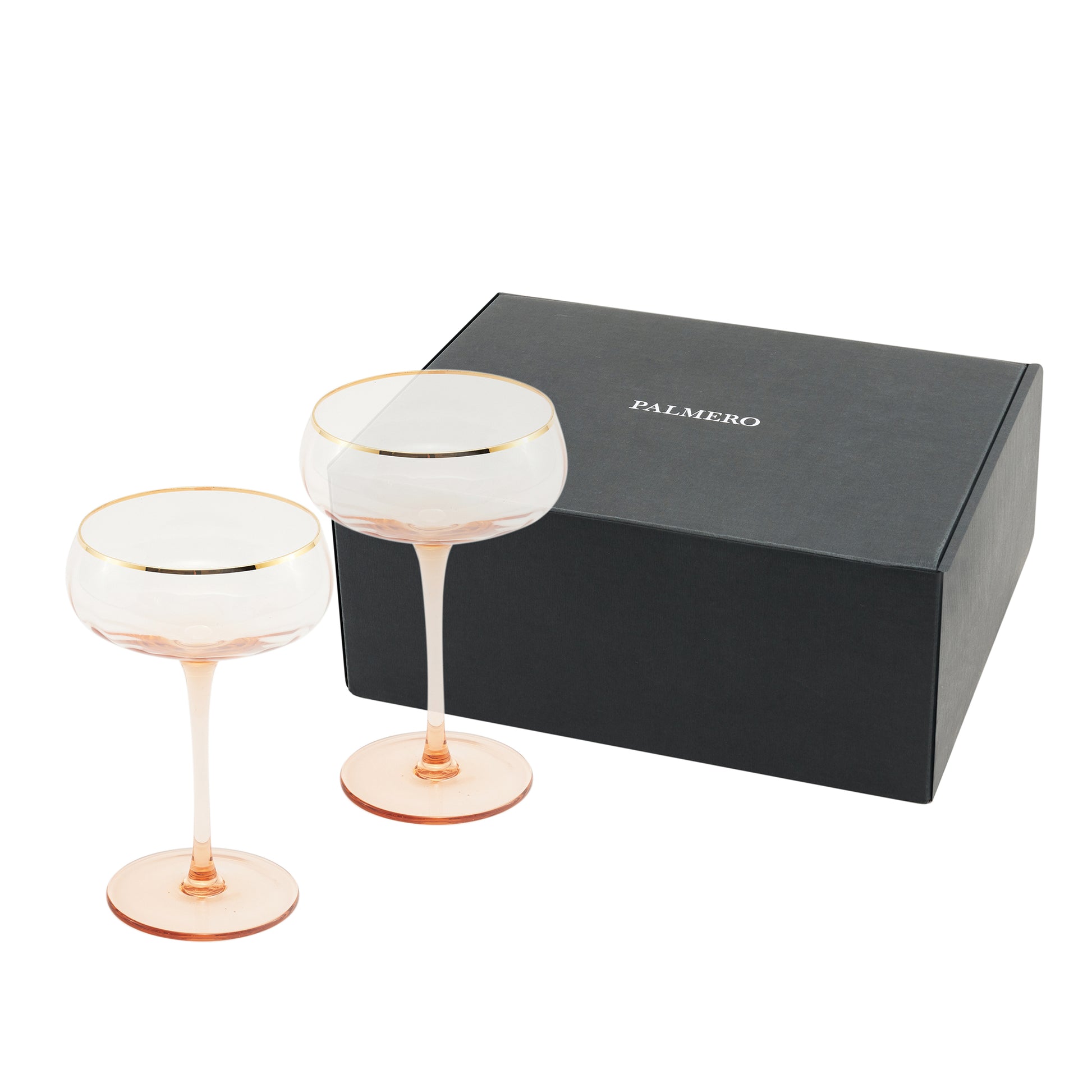 Pink & Gold Coupe Cocktail Glasses (Set of 2)