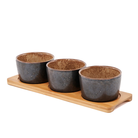 Palmero Mitra Ceramic Serving Dishes, Stoneware, Set of 3