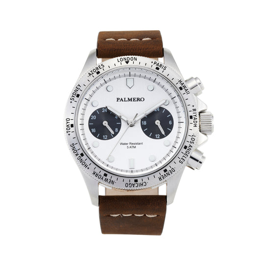 Palmero Voyager Dual Time Chronograph - Silver