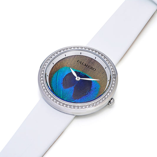 Palmero Ocelli Watch - Silver and White Strap