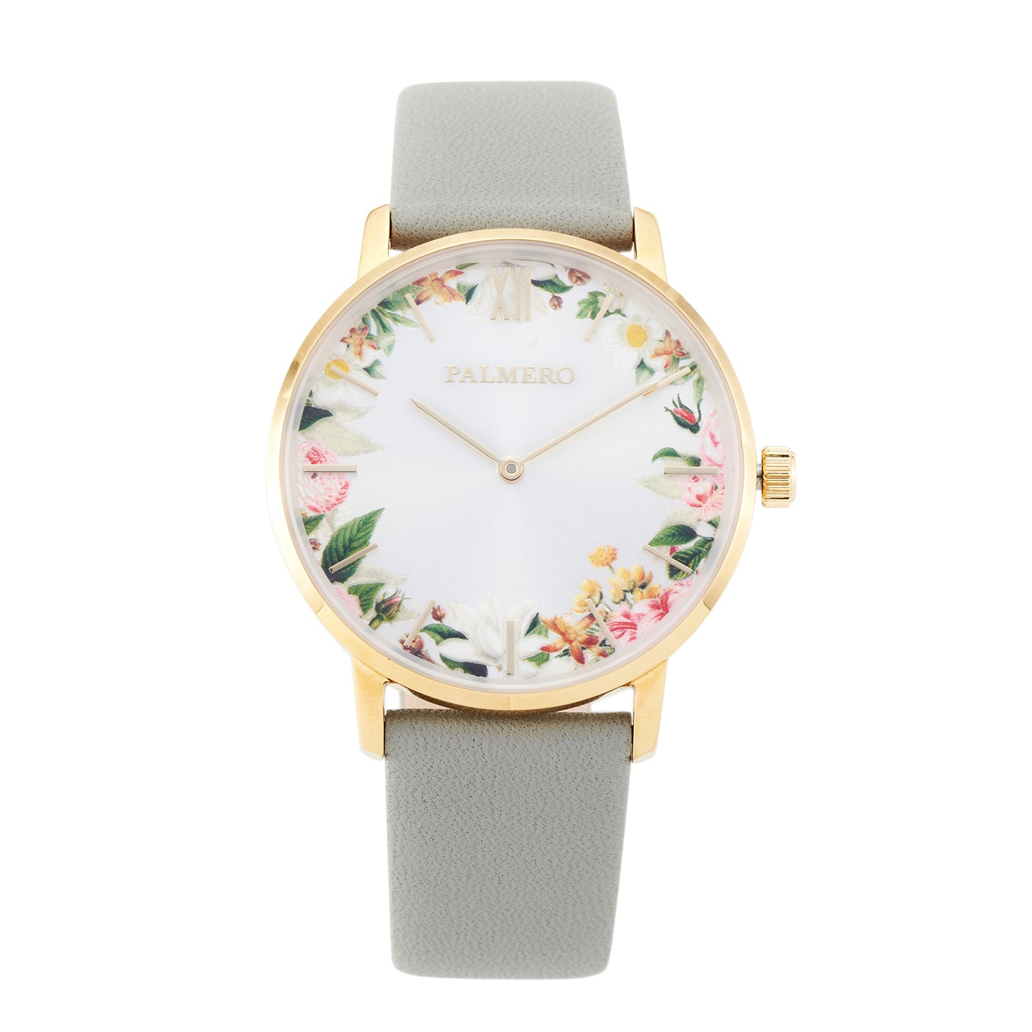 Palmero De Fleurs Watch – Gold and Grey Strap